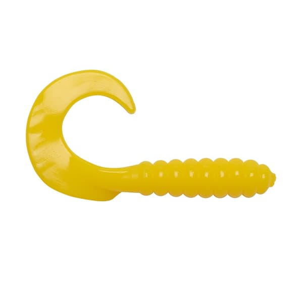 Big Bite Baits Curl Tail Grub Yellow 7cm, 10-pack