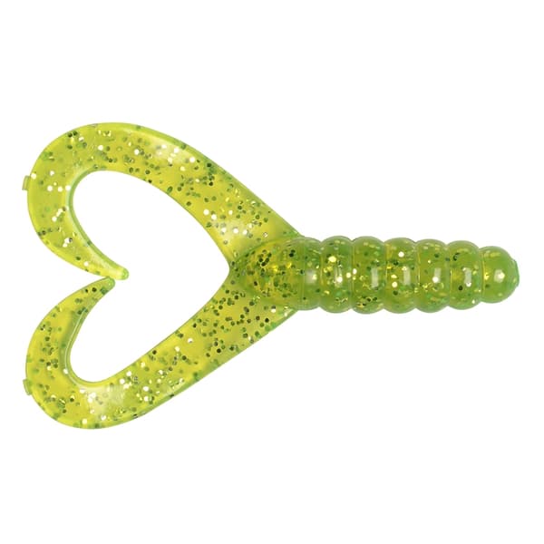 Big Bite Baits Twin Tail Grub Chart Silver 7cm, 10-pack