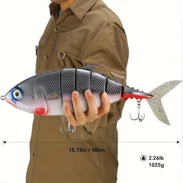 Fiskedragset, Realistisk Rörelse, Lämplig för Abborre, Öring, Tonfisk,SILVER VIT