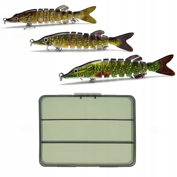 SET MED 3 GÄDDARWOBBLARE, KOMBO-BOX 12,5 cm 18,8 g