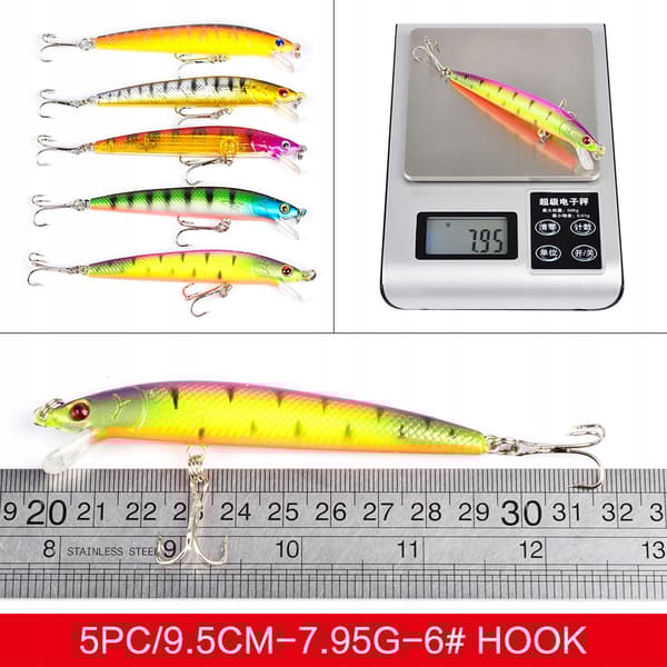 SET MED WOBBLERS FÖR GÄDDA, GÖS, ABBORRE, BETEN 43 ST 4-8 g 4,5-10 cm