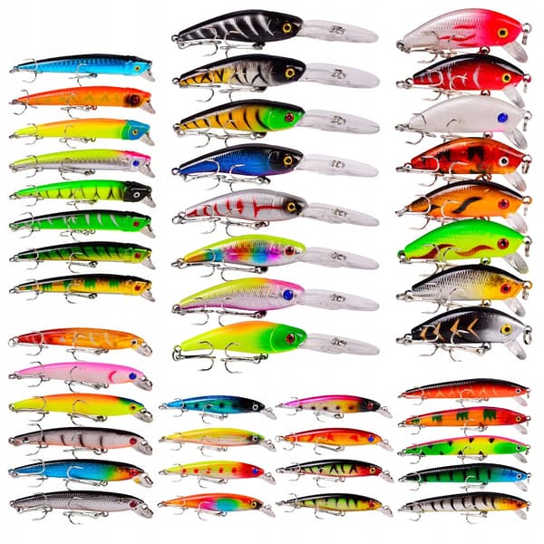 SET MED WOBBLERS FÖR GÄDDA, GÖS, ABBORRE, BETEN 43 ST 4-8 g 4,5-10 cm