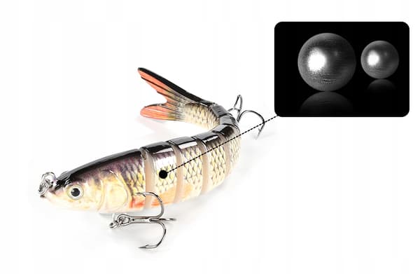 Wobbler PIKE ZANDER Jointed 8 sektioner F144 GOLD