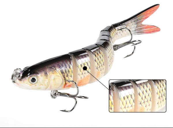 Wobbler PIKE ZANDER Jointed 8 sektioner F144 GOLD