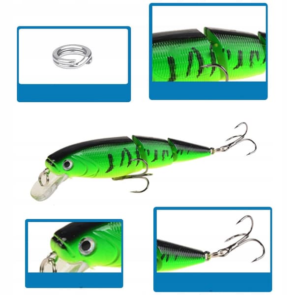 Wobbler PIKE ZANDER PERC Jointed F148 RØD