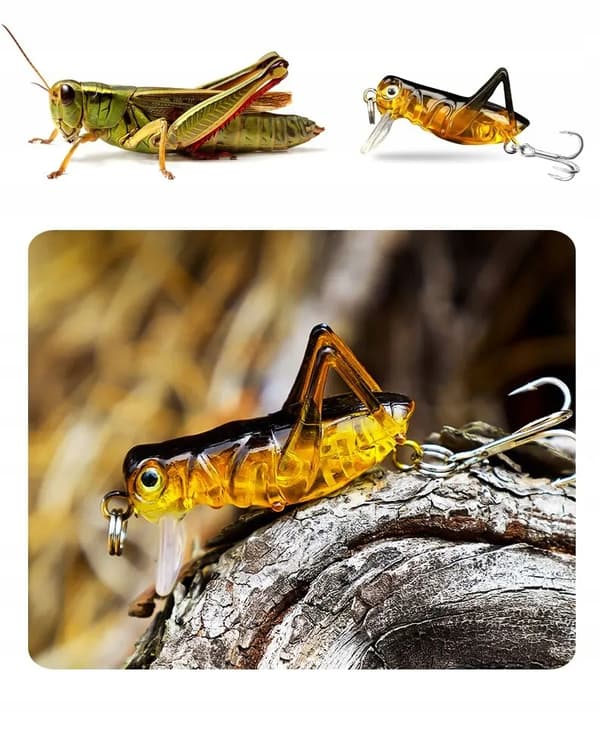 Wobbler GRÆSKEHOPPER GRÆSKEHOPPER CIKADE FISKEAGOD GEDDE Zander 4cm