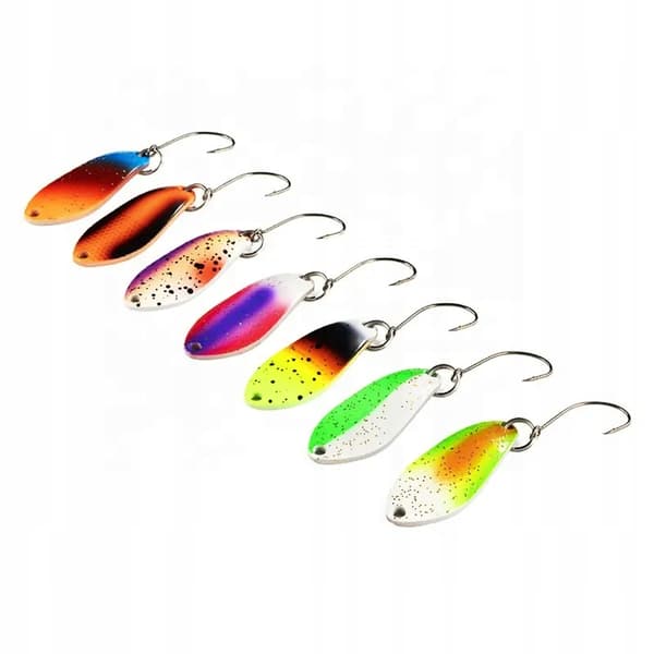 Sæt med 7 stk. SPINNER-ark SPINNER Ørred ABORRER Sandart GEDDE 3g 3cm