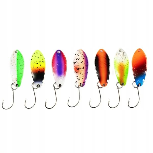 Sæt med 7 stk. SPINNER-ark SPINNER Ørred ABORRER Sandart GEDDE 3g 3cm