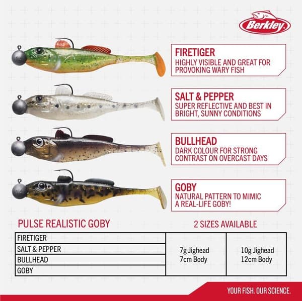 Berkley Pulse Naturtrogen Goby Fishing Lure Prerigged - Fiskebete