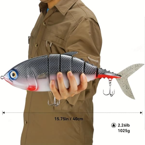 Fiskedragset, 15,75 tum längd, 2,26 lb vikt,VIT