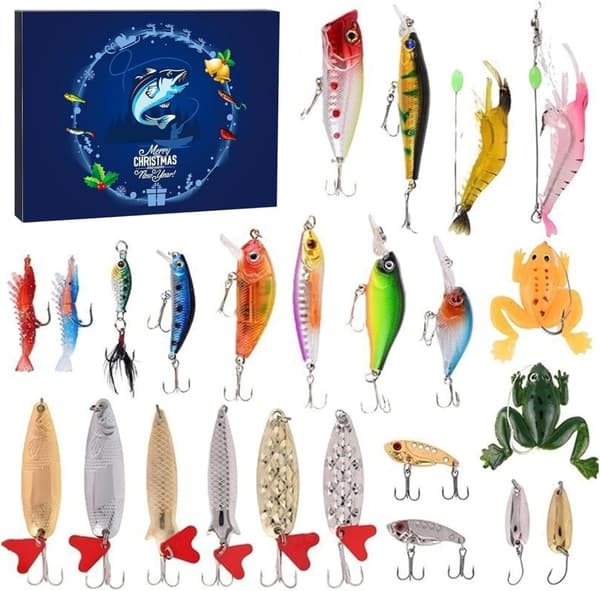 Fiskebetenn / Wobblere - 24 fiskesluk i Julekalender
