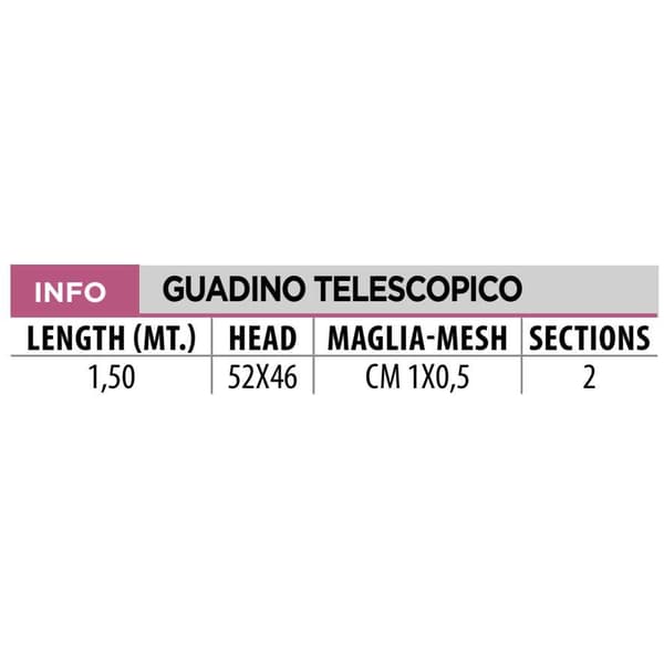 Lineaeffe Telescopìc Rubber Net Musta 150 cm