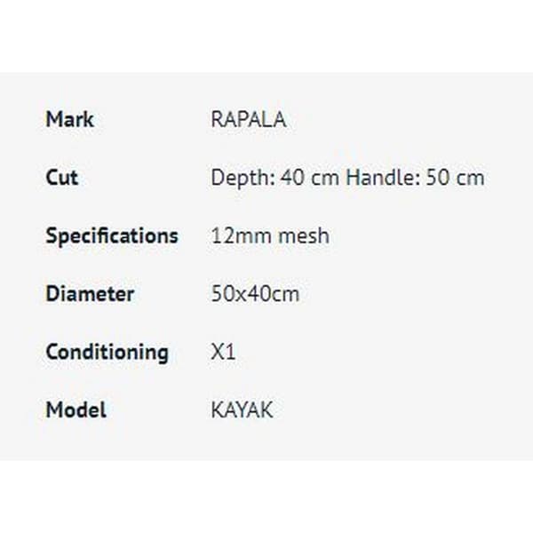 Rapala Landingsnet Karbon Kayak Sort 50 x 40 cm