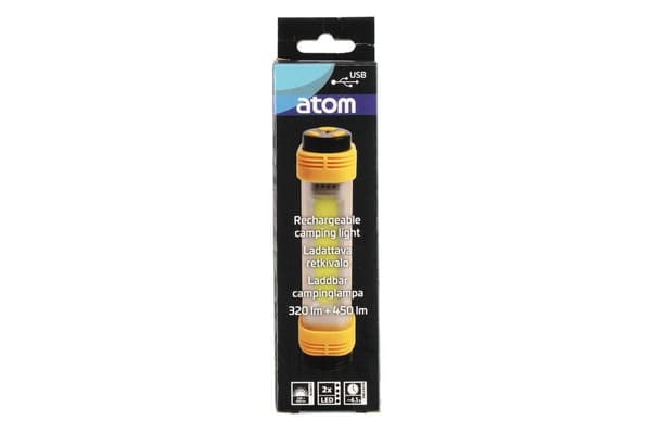 Atom Genopladelig campinglampe, rørmodel 320+450 lm