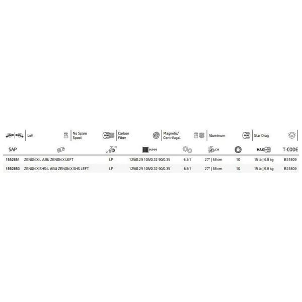 Abu Garcia Baitcasting Reel Zenon™ X Low Profile Sort Ratio: 6.8:1
