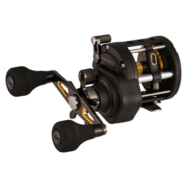 Penn Højrehånds Trollinghjul Fathom Ii Level Wind Sort 50