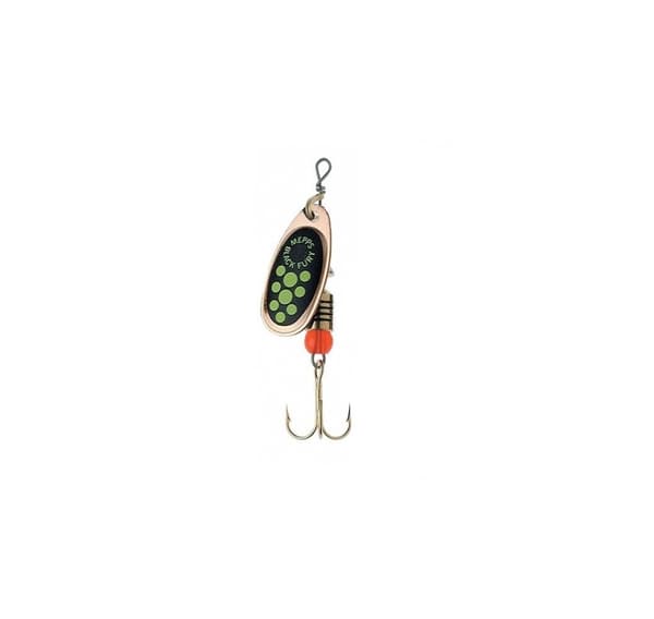 Spinner MEPPS BLACK FURY-4 8,0g, kupari/chartreuse pisteet