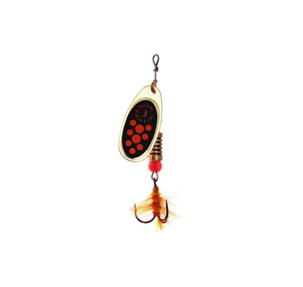 Spinner MEPPS BLACK FURY MOUCHE-3 6,5g guld/orange prikker