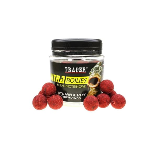 Groundbait TRAPER Ultra Boilies Strawberry 16mm 100g
