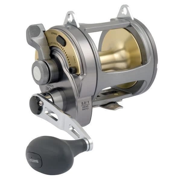Dragspö - Shimano - Tyrnos - Vit - Enkel och dubbel hastighet - Havsfiske