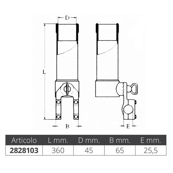 Oem Marine Stangholder I Rustfrit Stål 2828103 Søvfarvet 360 x 45 mm