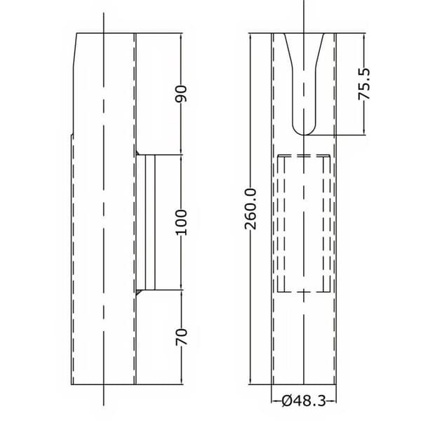 Seanox Rustfrit Stål Glideskinnestangholder Grå 90 x 36 mm