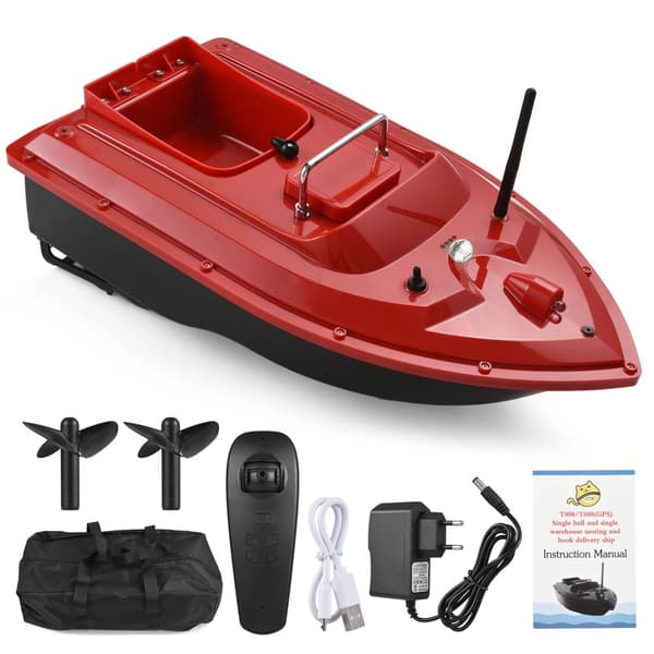 RC Bait Boat, Effektiv agnfordeling, Holdbart ABS-materiale,Rød