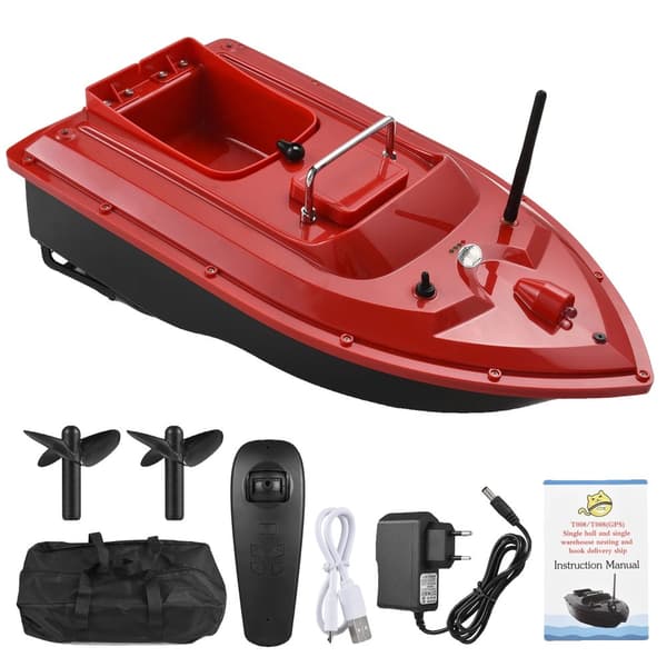 RC Bait Boat, Tehokas Syöttien Jakelu, Kestävä ABS-Materiaali,Punainen