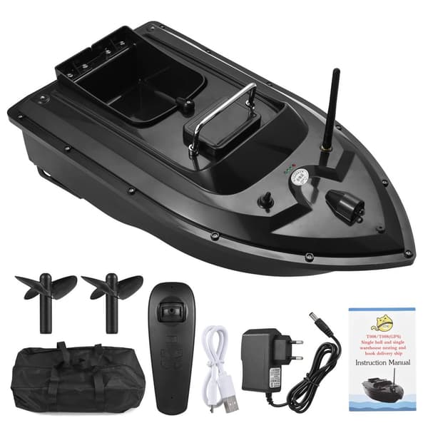 RC Bait Boat, Tehokas Syöttien Jakelu, Kestävä ABS-Materiaali,musta