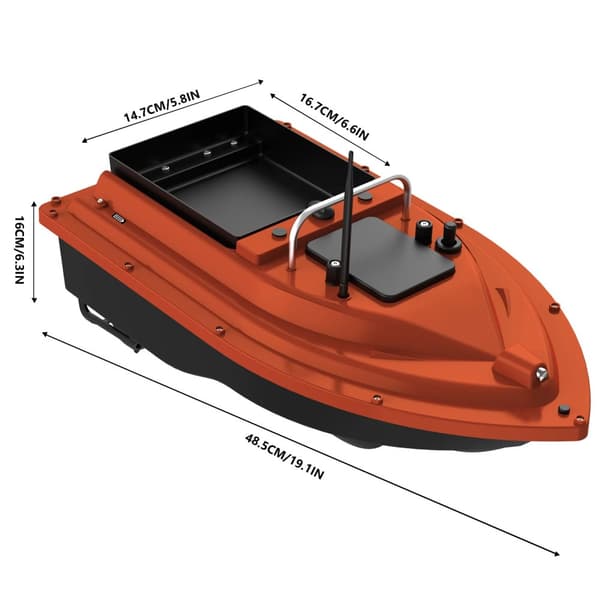 Trådløs Agnbåd, Stor Agnbeholder, 400-500M Fjernbetjeningsområde,R 12000mAh