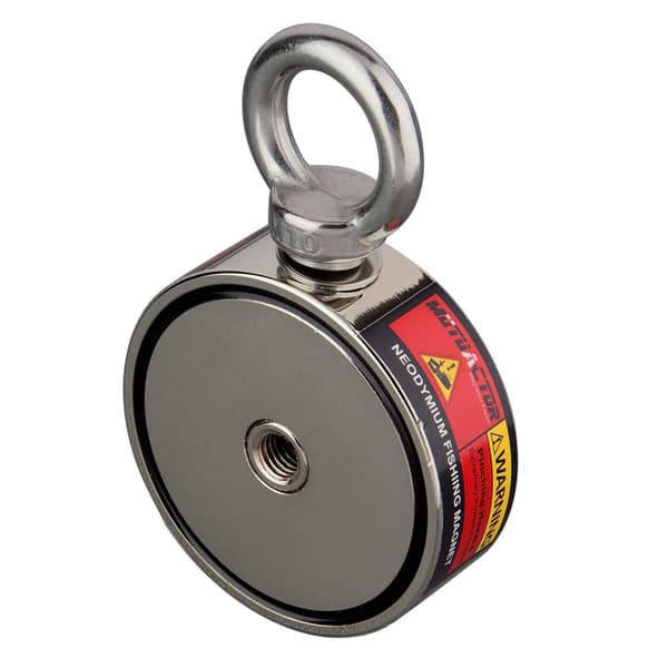 Neodymium Fiskemagnet, 660 lb Vertikalt Dragkraft, Hållbar Stålskal,Endast magnet, 300KG Två sidor