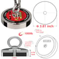Miniatyrbillede 2 af 4: Stærk Neodymium Fiskemagnet, 400KG Trækkraft, 20M Snor,magnet 20M