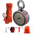 Miniatyrbillede 2 af 2: Neodymium Magnet Fiskeri Sæt, 180KG & 250KG Trækstyrke, 20 Meter Snor,vertikal trækstyrke, 250KGX2 Sejlkløft