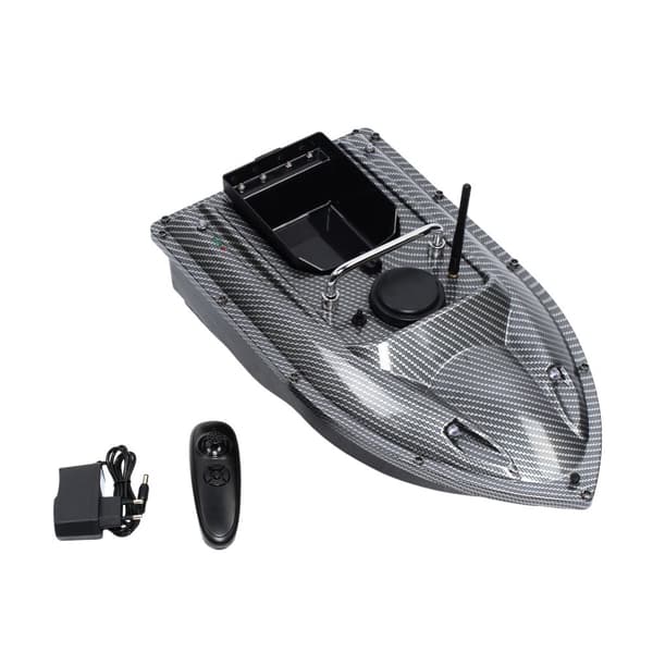 Fiskebaitbåd, 500m kontrolafstand, 1,5kg belastningskapacitet, LED-lys,sort