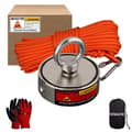 Miniatyrbillede 2 af 2: Dobbelt-sidet Neodymium Fiskemagnet, 550LBS Trækkraft, 20m Reb Kit,D7525NI 20M SNOR, magnetstørrelse