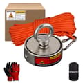 Miniatyrbillede 1 af 2: Dobbelt-sidet Neodymium Fiskemagnet, 550LBS Trækkraft, 20m Reb Kit,D7525NI 20M SNOR, magnetstørrelse