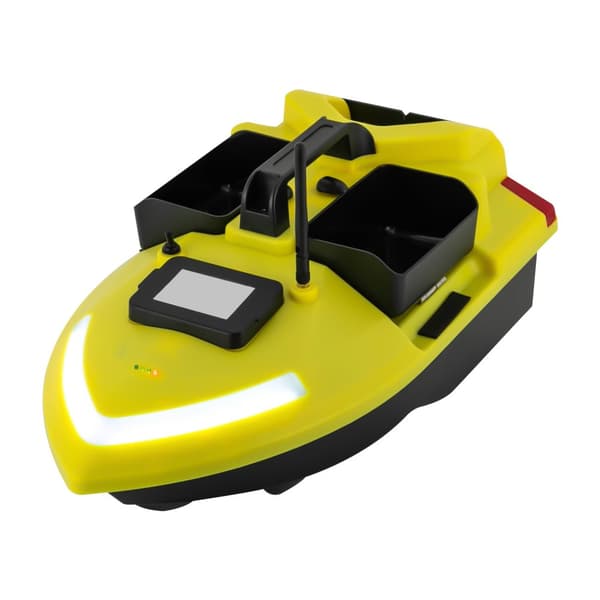 Fjernstyret Fiskebåd, 12000mAh Batteri, Dobbelt Motorer, Automatisk Rute Korrigering,Gul