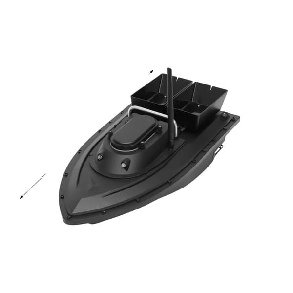 Fiskebåd med agn, 5200 mAh lithiumbatteri, dobbelt agnboks, fjernbetjeningsafstand 400-500 m,sort