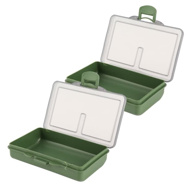 2stk fiskekrog agn gadget boks mini pp opbevaringsboks taske til fiskeredskab tilbehør 1 rum