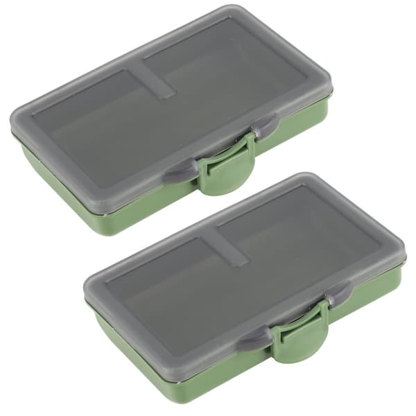 2stk fiskekrog agn gadget boks mini pp opbevaringsboks taske til fiskeredskab tilbehør 1 rum