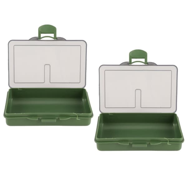 2stk fiskekrog agn gadget boks mini pp opbevaringsboks taske til fiskeredskab tilbehør 1 rum