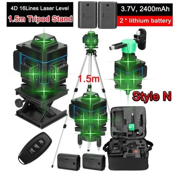 Laser Niveau, 16 Linjer, USB Genopladelig, EN