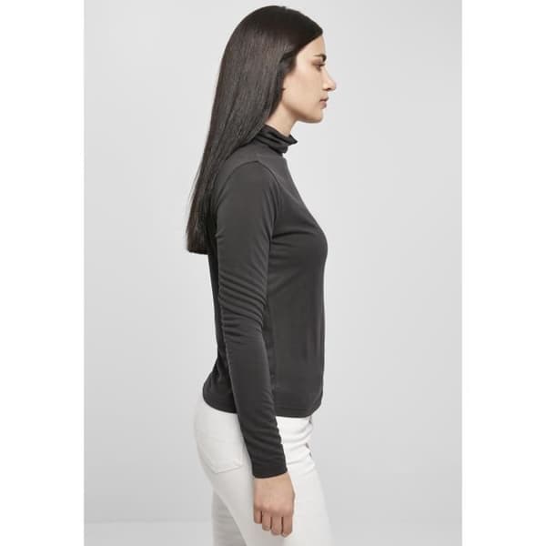 Urban Classics Modal Långärmad tröja för dam med turtleneck - svart - L