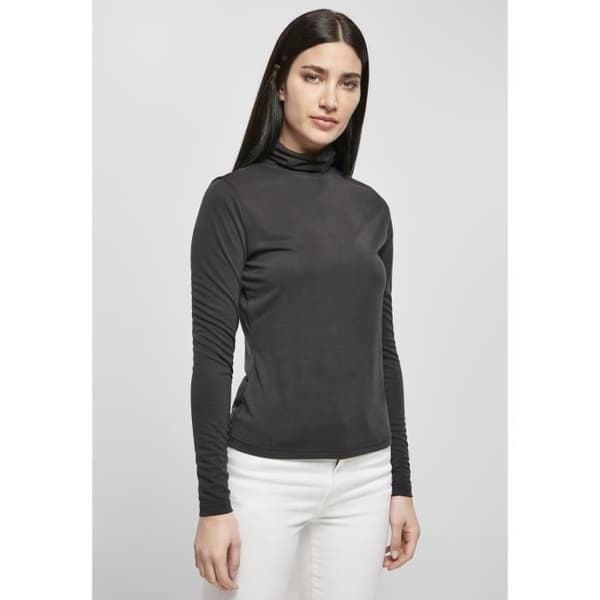 Urban Classics Modal Långärmad tröja för dam med turtleneck - svart - L