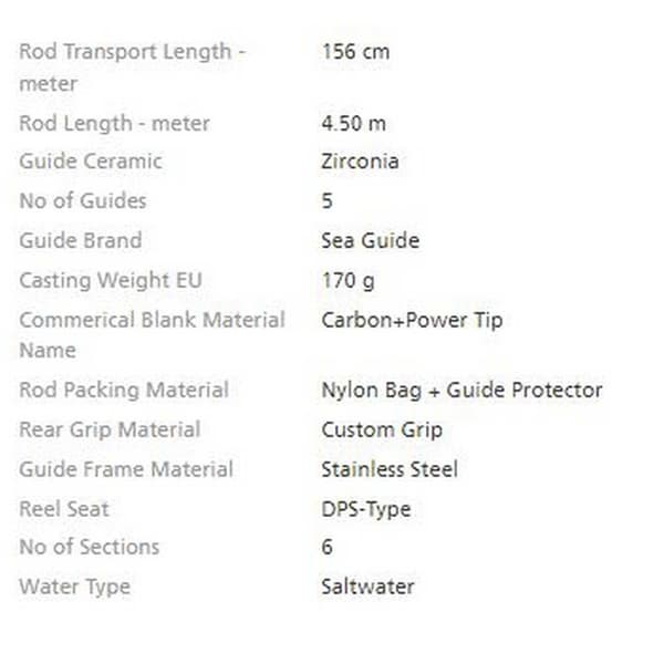 Shimano Fishing Teleskopisk Surfcasting Rod Aerlex Sort 4.50 m / 170 g