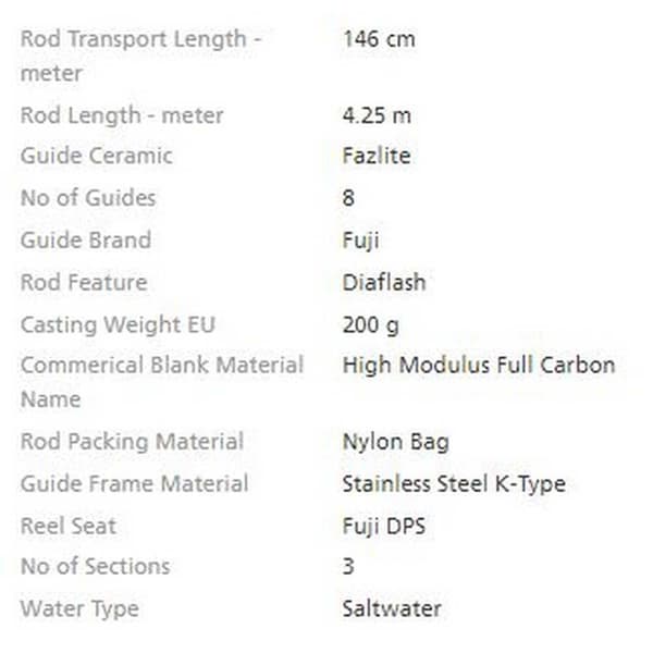 Shimano Fishing Surfcasting Stång Speedmaster H Hybrid Low Rider Svart 4.25 m / 200 g