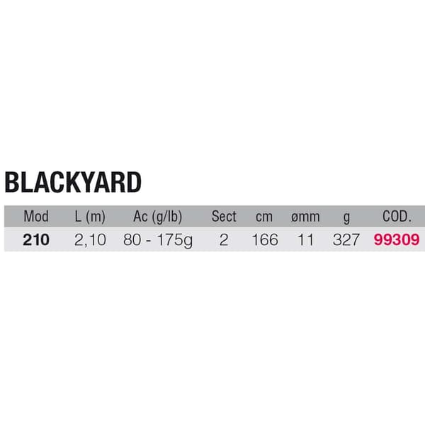 Kali Kunnan Jigging Stång Blackyard Svart 2.10 m / 80-175 g