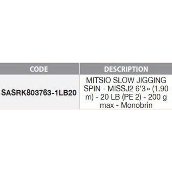 Sakura Mitsio Rod Slow Jigging Grøn 1.90 m / 20 Lbs