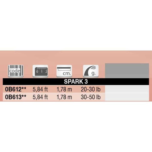 Tubertini Trolling Stang Spark 3 Søvfarvet 1.78 m / 20-30 Lbs