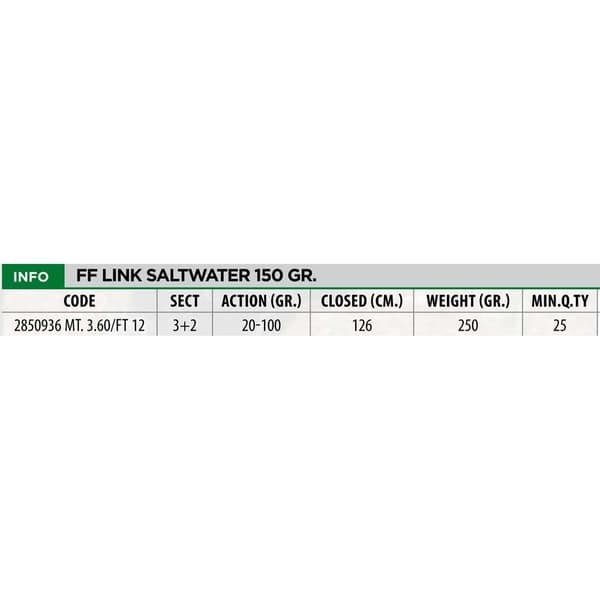 Fishing Ferrari Bundforsendelsesstang Link Saltwater Sort 3.60 m / 20-100 g